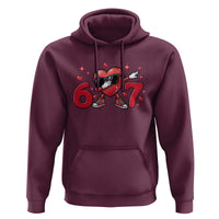 Funny Six Seven 67 Valentines Dabbing Heart Hoodie