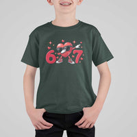 Funny Six Seven 67 Valentines Dabbing Heart T Shirt For Kid