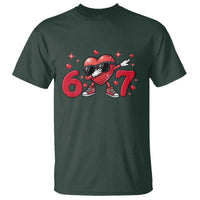 Funny Six Seven 67 Valentines Dabbing Heart T Shirt