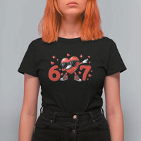 Funny Six Seven 67 Valentines Dabbing Heart T Shirt For Women