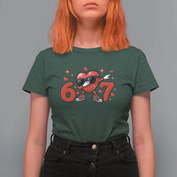 Funny Six Seven 67 Valentines Dabbing Heart T Shirt For Women