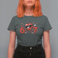 Funny Six Seven 67 Valentines Dabbing Heart T Shirt For Women