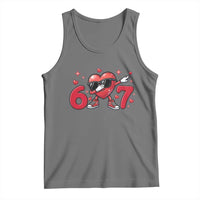 Funny Six Seven 67 Valentines Dabbing Heart Tank Top