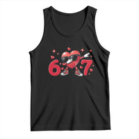 Funny Six Seven 67 Valentines Dabbing Heart Tank Top