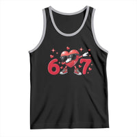 Funny Six Seven 67 Valentines Dabbing Heart Tank Top