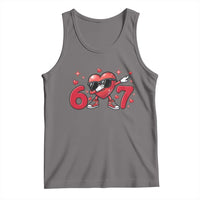 Funny Six Seven 67 Valentines Dabbing Heart Tank Top