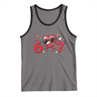 Funny Six Seven 67 Valentines Dabbing Heart Tank Top
