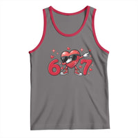 Funny Six Seven 67 Valentines Dabbing Heart Tank Top