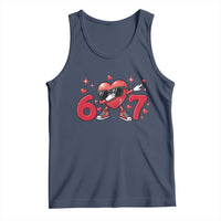 Funny Six Seven 67 Valentines Dabbing Heart Tank Top