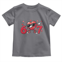 Funny Six Seven 67 Valentines Dabbing Heart Toddler T Shirt