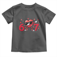Funny Six Seven 67 Valentines Dabbing Heart Toddler T Shirt