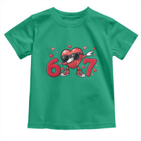 Funny Six Seven 67 Valentines Dabbing Heart Toddler T Shirt
