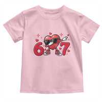 Funny Six Seven 67 Valentines Dabbing Heart Toddler T Shirt