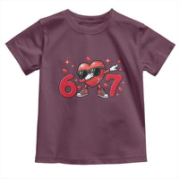 Funny Six Seven 67 Valentines Dabbing Heart Toddler T Shirt