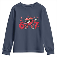 Funny Six Seven 67 Valentines Dabbing Heart Youth Sweatshirt