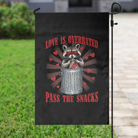 Funny Raccoon Valentine Garden Flag Love Is Overrated Pass The Snacks