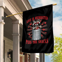 Funny Raccoon Valentine Garden Flag Love Is Overrated Pass The Snacks