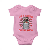 Funny Raccoon Valentine Baby Onesie Love Is Overrated Pass The Snacks
