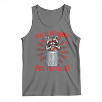 Funny Raccoon Valentine Tank Top Love Is Overrated Pass The Snacks