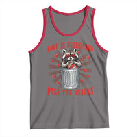 Funny Raccoon Valentine Tank Top Love Is Overrated Pass The Snacks