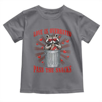 Funny Raccoon Valentine Toddler T Shirt Love Is Overrated Pass The Snacks