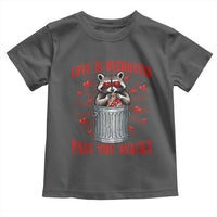Funny Raccoon Valentine Toddler T Shirt Love Is Overrated Pass The Snacks