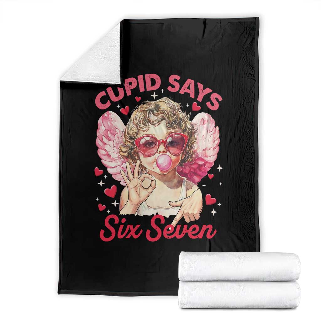 Funny 67 Valentines Day Throw Blanket Cupid Say Six Seven 67 Meme