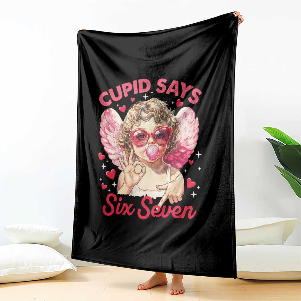 Funny 67 Valentines Day Throw Blanket Cupid Say Six Seven 67 Meme