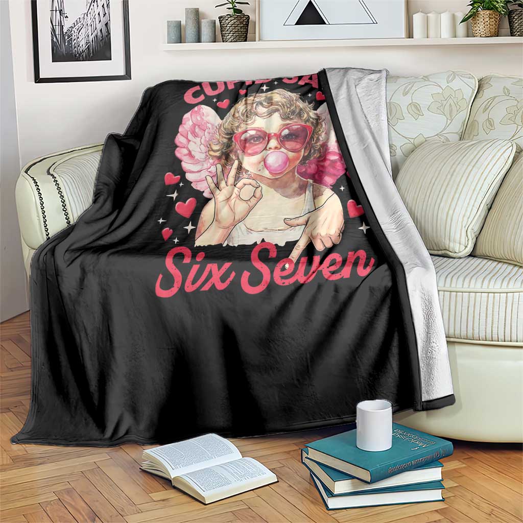 Funny 67 Valentines Day Throw Blanket Cupid Say Six Seven 67 Meme