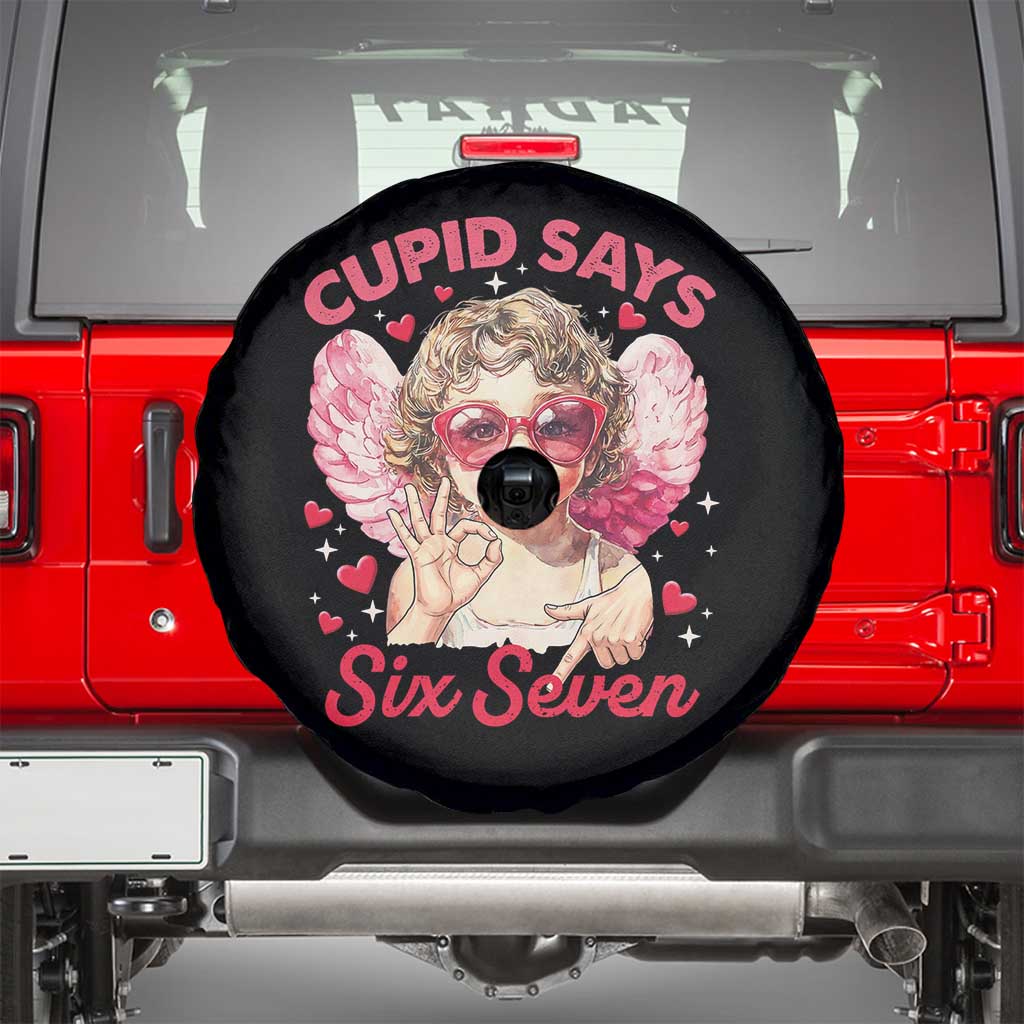 Funny 67 Valentines Day Spare Tire Cover Cupid Say Six Seven 67 Meme