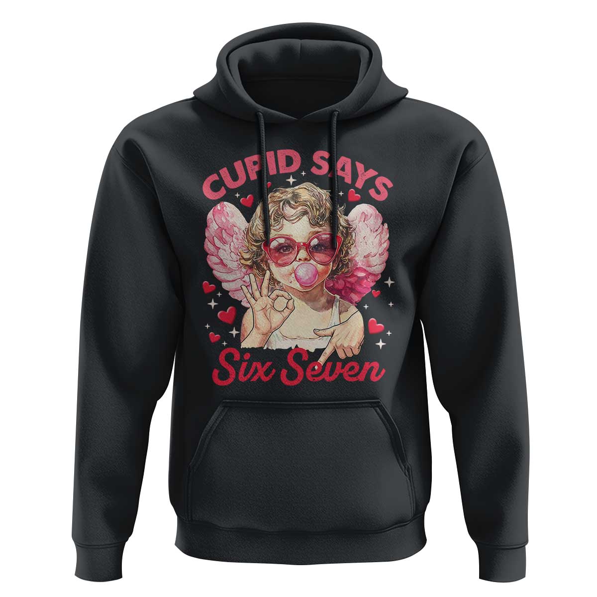 Funny 67 Valentines Day Hoodie Cupid Say Six Seven 67 Meme