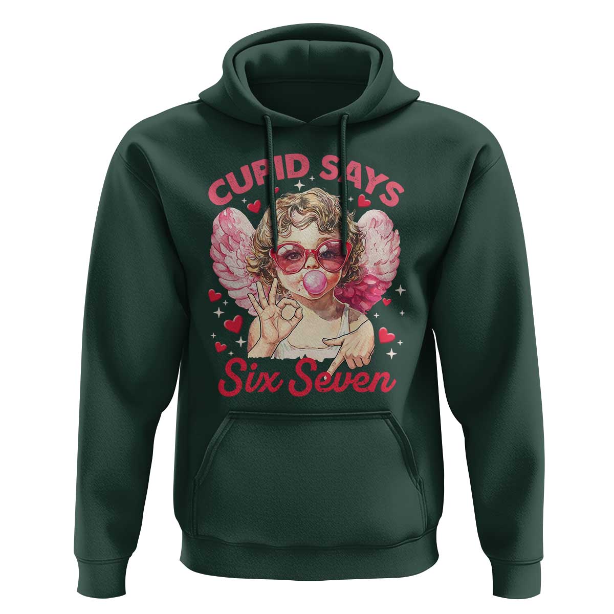 Funny 67 Valentines Day Hoodie Cupid Say Six Seven 67 Meme