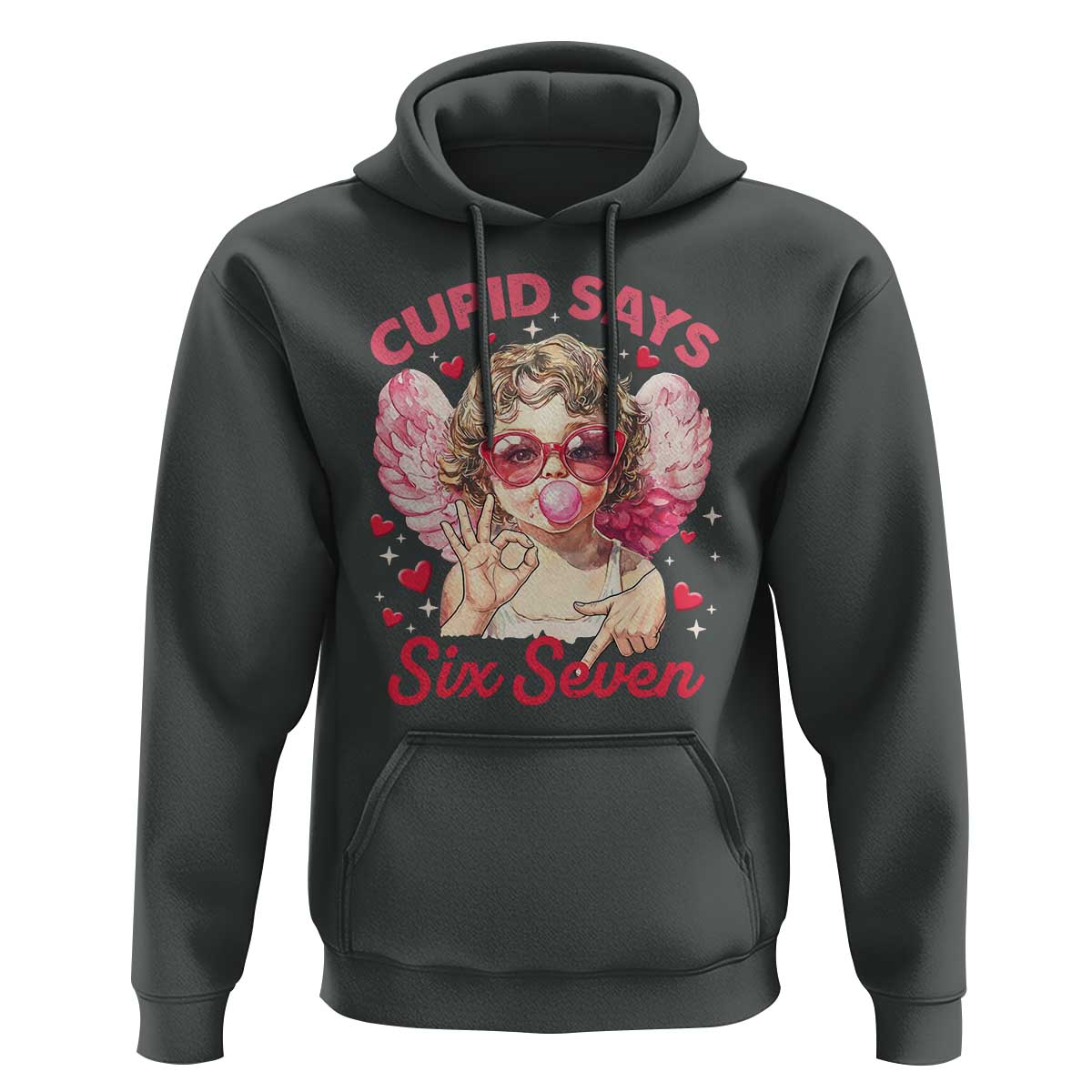 Funny 67 Valentines Day Hoodie Cupid Say Six Seven 67 Meme