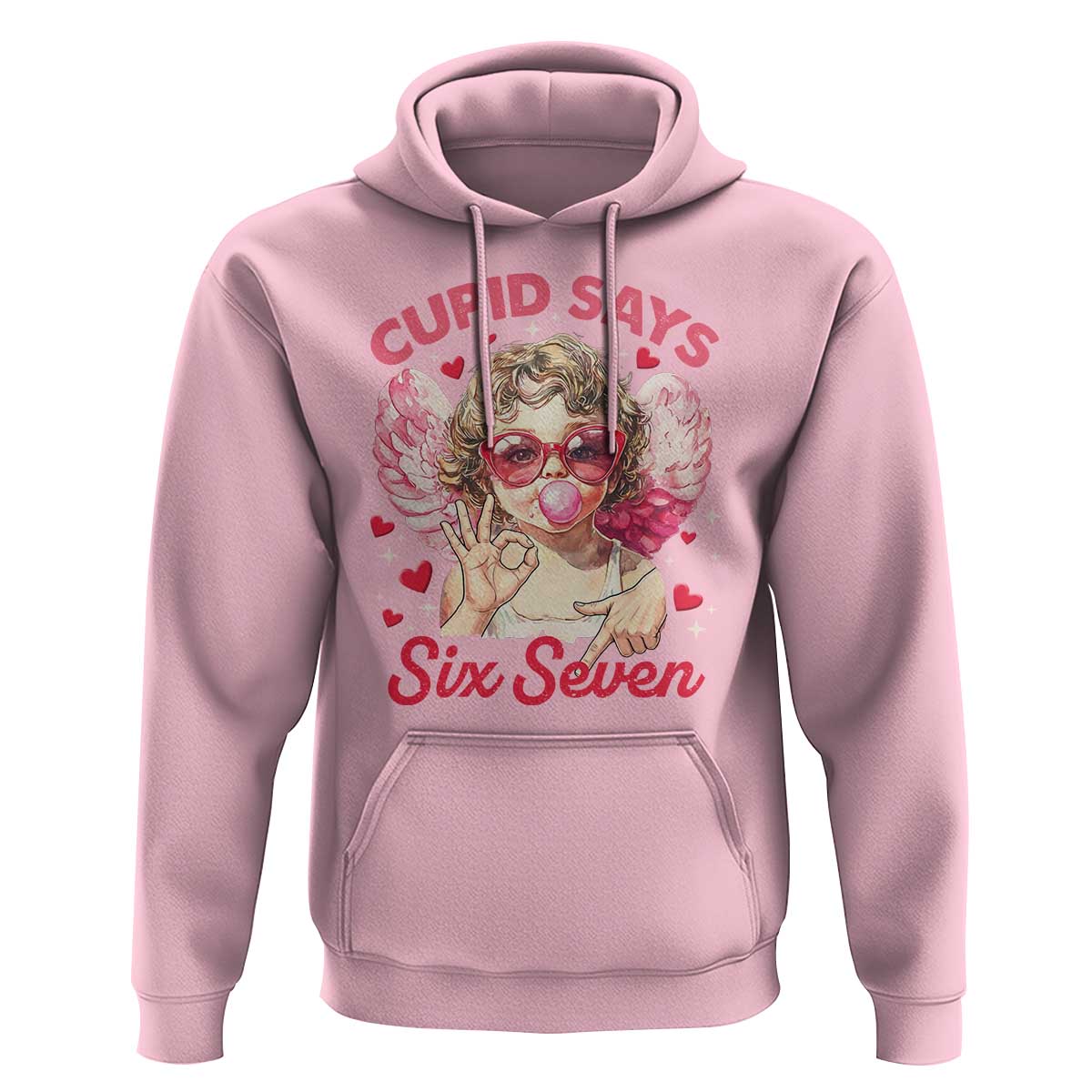 Funny 67 Valentines Day Hoodie Cupid Say Six Seven 67 Meme