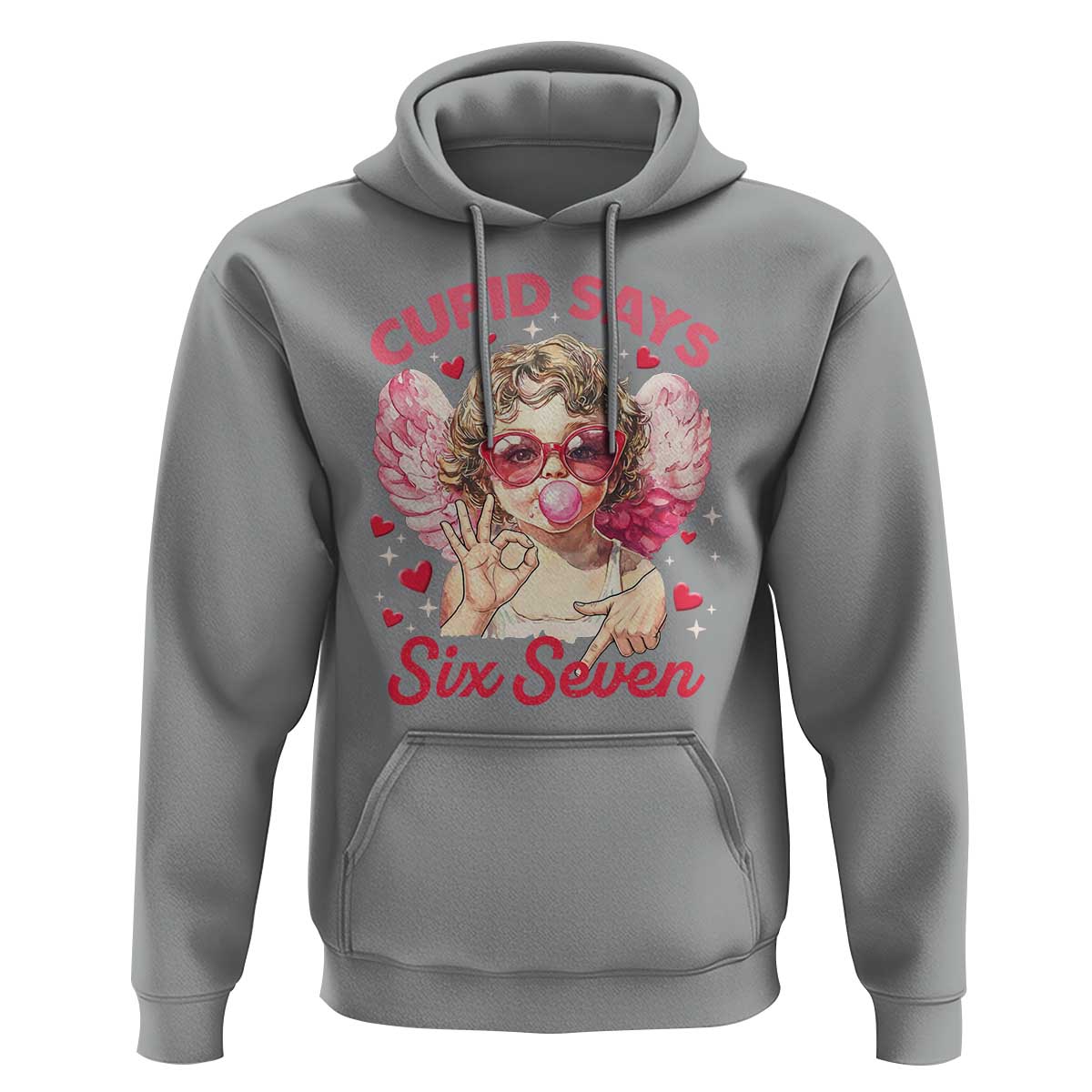 Funny 67 Valentines Day Hoodie Cupid Say Six Seven 67 Meme