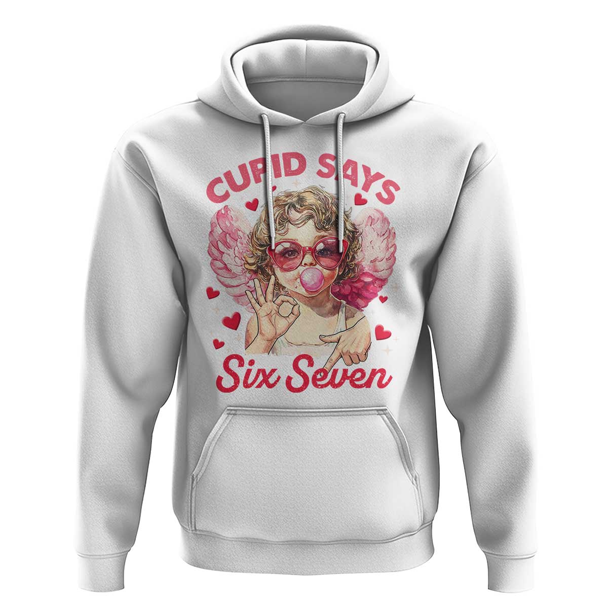Funny 67 Valentines Day Hoodie Cupid Say Six Seven 67 Meme