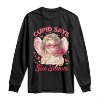 Funny 67 Valentines Day Long Sleeve Shirt Cupid Say Six Seven 67 Meme