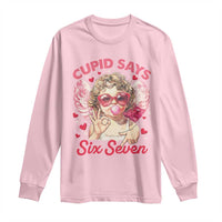 Funny 67 Valentines Day Long Sleeve Shirt Cupid Say Six Seven 67 Meme