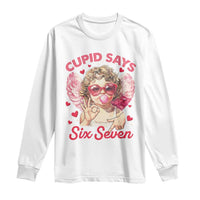 Funny 67 Valentines Day Long Sleeve Shirt Cupid Say Six Seven 67 Meme