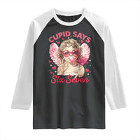 Funny 67 Valentines Day Raglan Shirt Cupid Say Six Seven 67 Meme