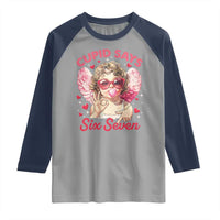 Funny 67 Valentines Day Raglan Shirt Cupid Say Six Seven 67 Meme