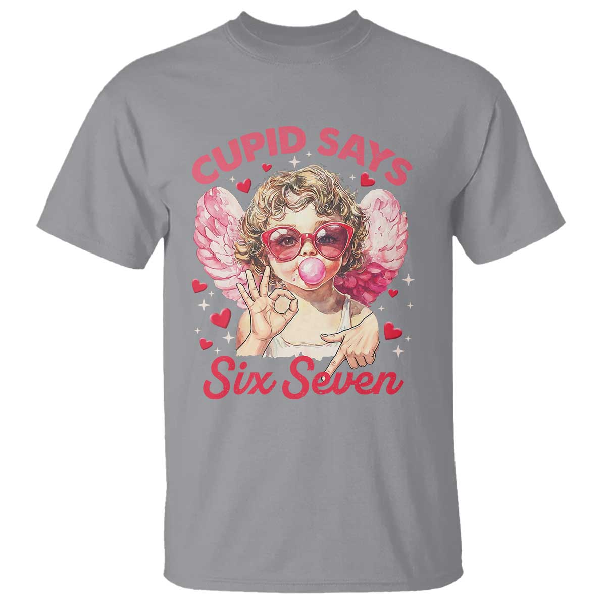 Funny 67 Valentines Day T Shirt Cupid Say Six Seven 67 Meme