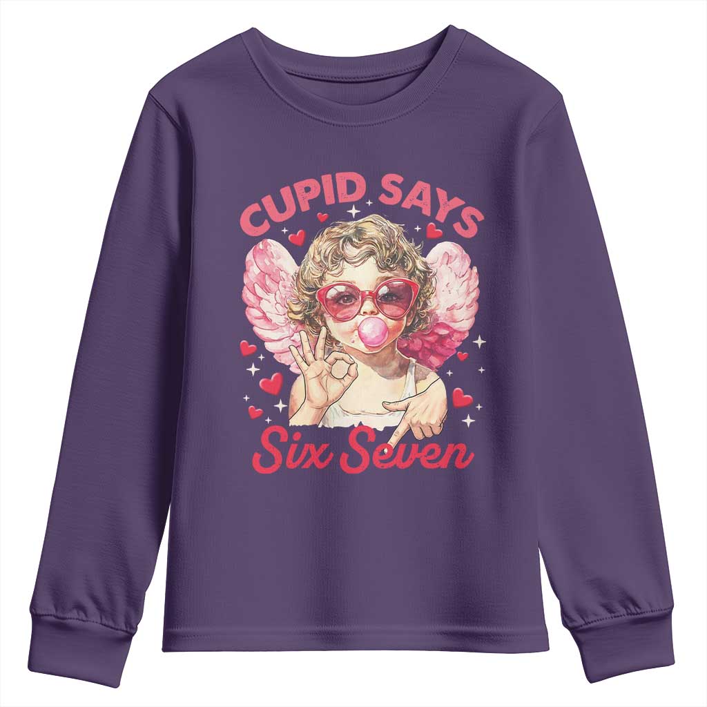 Funny 67 Valentines Day Youth Sweatshirt Cupid Say Six Seven 67 Meme