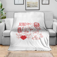 Xoxo Valentines Day Throw Blanket Love You Cherry Much Vintage Coquette