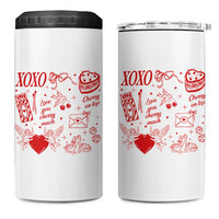 Xoxo Valentines Day 4 in 1 Can Cooler Tumbler Love You Cherry Much Vintage Coquette
