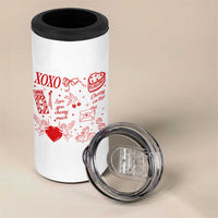 Xoxo Valentines Day 4 in 1 Can Cooler Tumbler Love You Cherry Much Vintage Coquette