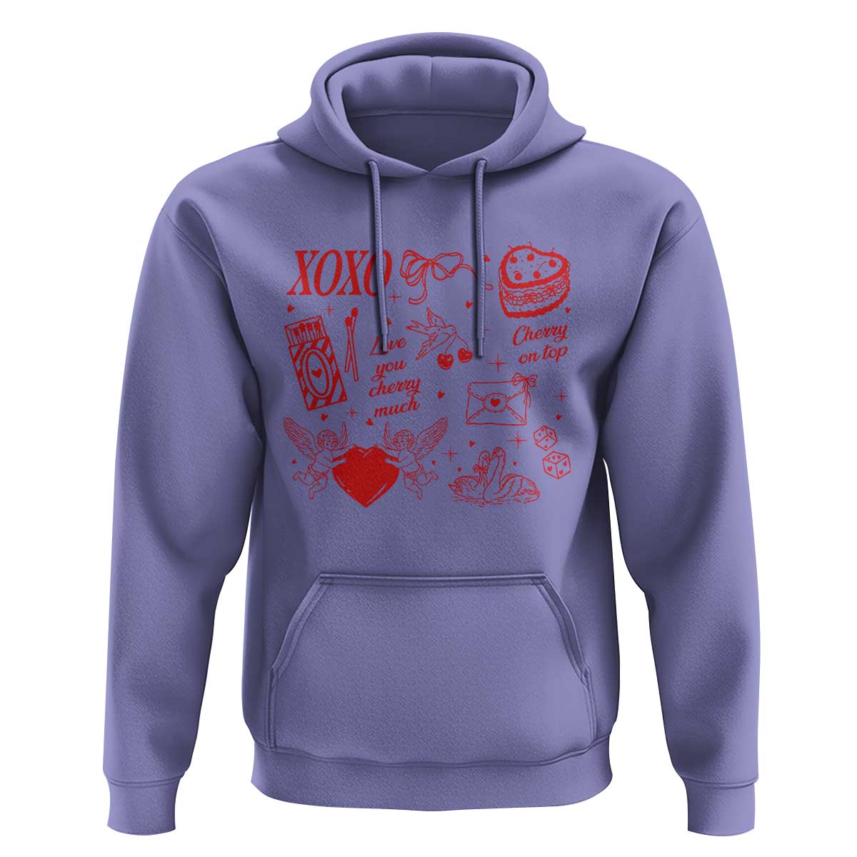 Xoxo Valentines Day Hoodie Love You Cherry Much Vintage Coquette
