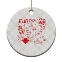 Xoxo Valentines Day Ceramic Ornament Love You Cherry Much Vintage Coquette