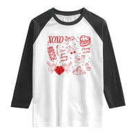 Xoxo Valentines Day Raglan Shirt Love You Cherry Much Vintage Coquette