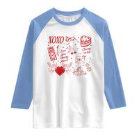 Xoxo Valentines Day Raglan Shirt Love You Cherry Much Vintage Coquette
